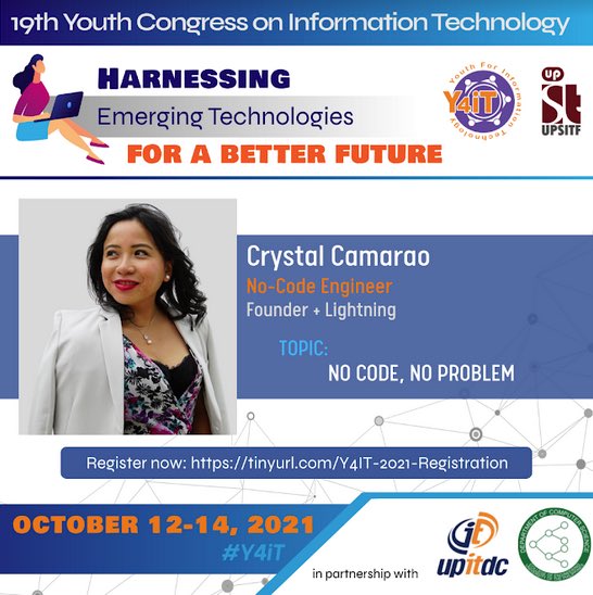 Crystal Camarao speaking at the 19th Youth Congress on Information Technology