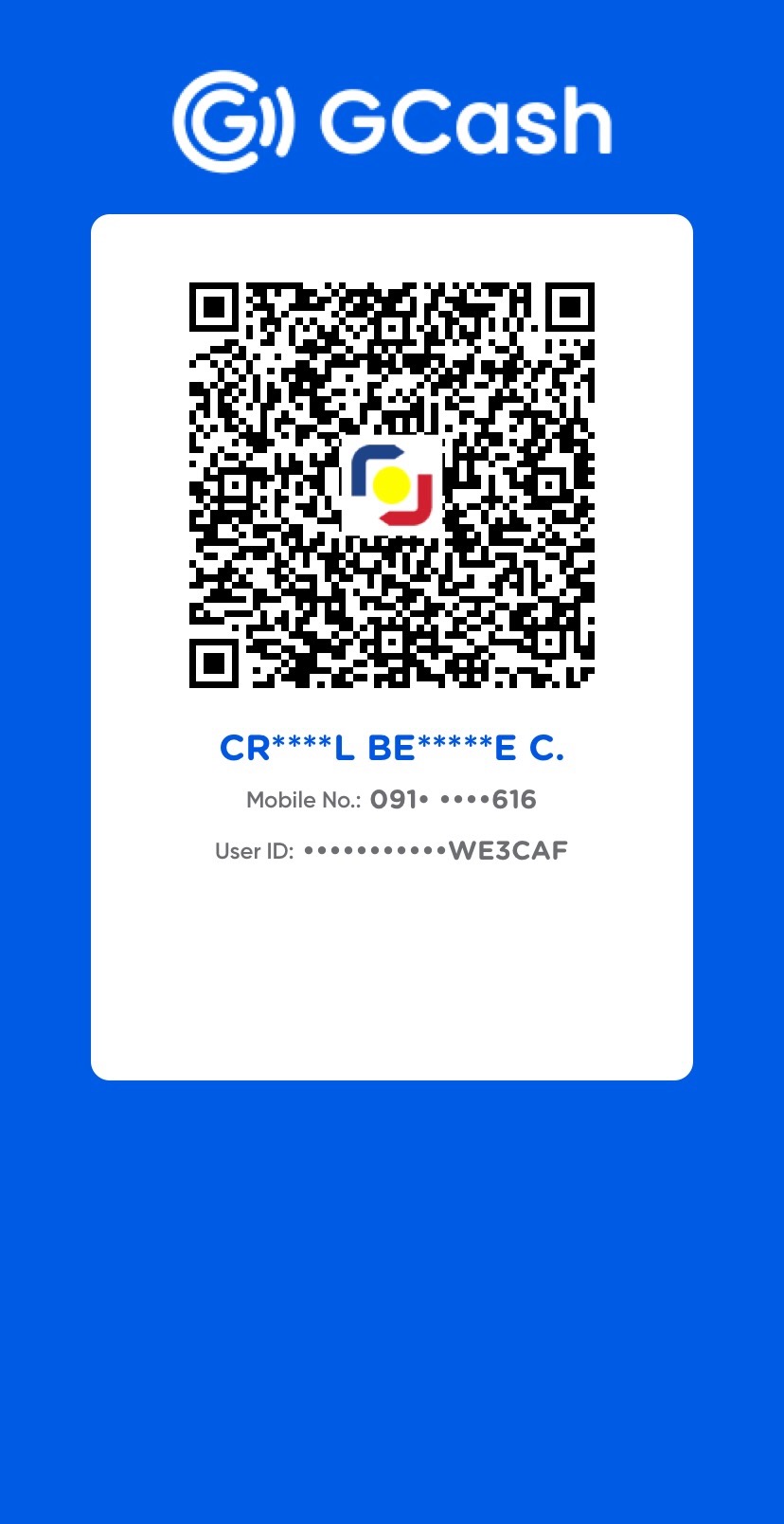 GCash QR code for ₱500 player entry